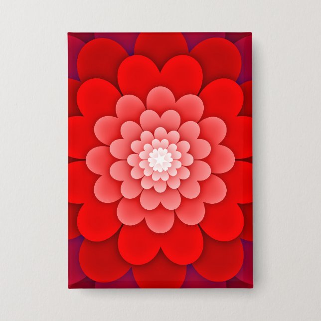 Rote Flora Mandala-58566 Button (Vorderseite)