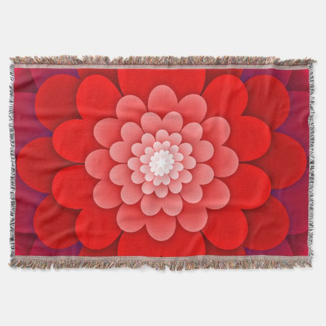 Rote Flora Mandala-58566 Decke (Vorderseite)