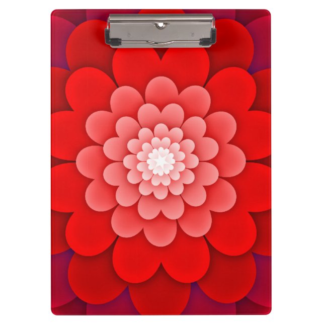 Rote Flora Mandala-58566 Klemmbrett (Vorderseite)
