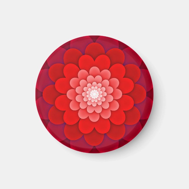 Rote Flora Mandala-58566 Magnet (Vorne)