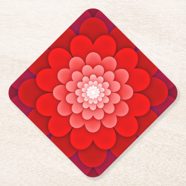Rote Flora Mandala-58566 Untersetzer (Vorderseite)
