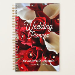 Rote Flora Moderne Elegante Blume Hochzeit Planer