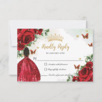 Rote Flora Schmetterlinge Prinzessin Dress Quincea