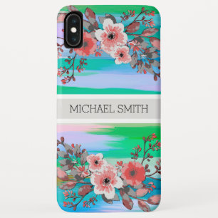 Rote Floral Monogramm Modernes Abstrakt Case-Mate iPhone Hülle
