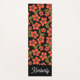 Rote Florale Boho Namens-Yogamatte Yogamatte