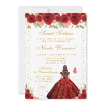 Rote Florale Braunhaarige Haar Prinzessin Sweet Si