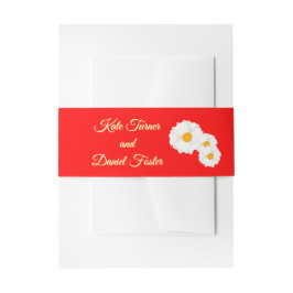 Rote Florale Hochzeit Einladungsbanderole