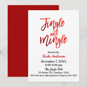Rote Folie Eleganter Glanz Moderne Jingle & Mingle Einladung