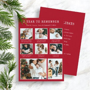 Rote Foto-Collage Moderne Weihnachtskarte Feiertagskarte