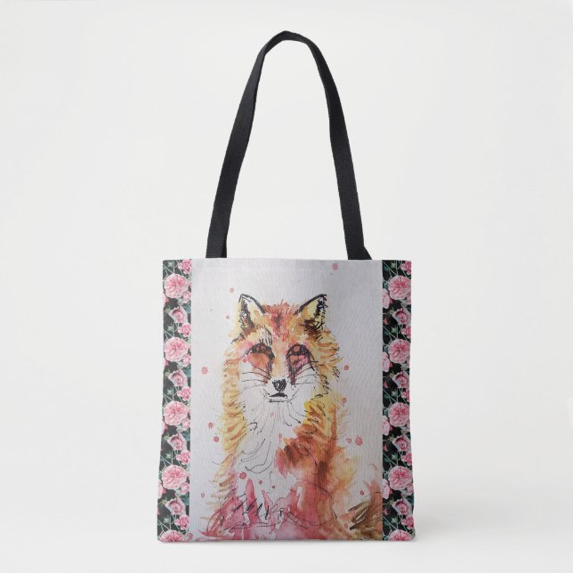 Rote Fox Aquarellbilder Fox Frische Pasta machen Tasche (Vorderseite)