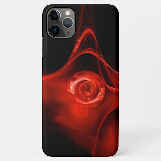 ROTE FRAKTAL ROSE IN SCHWARZ Case-Mate iPhone HÜLLE (Rückseite)