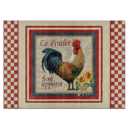 Rote Franzosen Country Rooster Le Poulet Schneidebrett