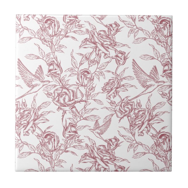 Rote französische Toile Fliese (Vorderseite)