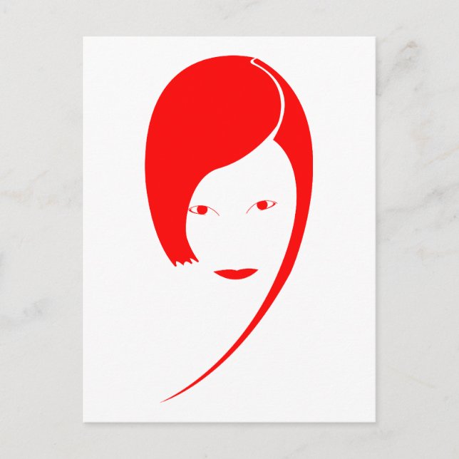 Rote Frau Postkarte (Vorderseite)