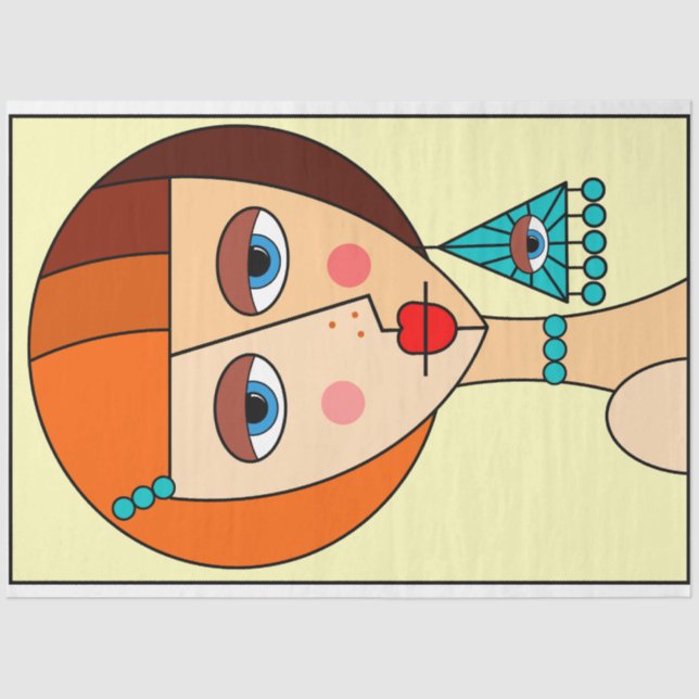 Rote Frauen - Schöner Kubismus Seidenpapier (Vorderseite)