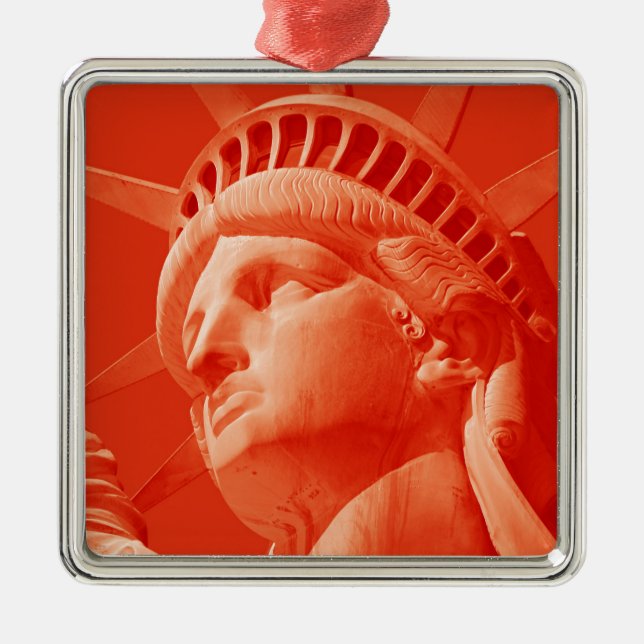 Rote Freiheitsstatue Ornament Aus Metall (Vorne)
