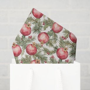 Rote Frucht Granatapfel Weihnachten Seidenpapier