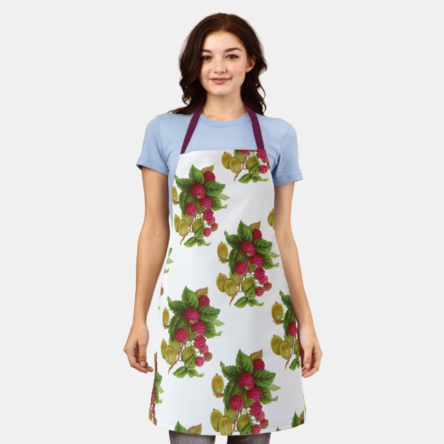 ROTE FRÜCHTE  / HIMBEEREN  TOTE BAG SCHÜRZE (Getragen)