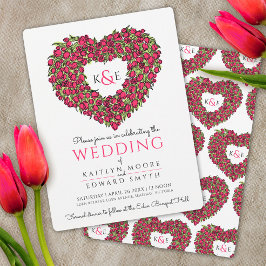 Rote Frühlingtulips zeichnend Hochzeitseinladung Einladung