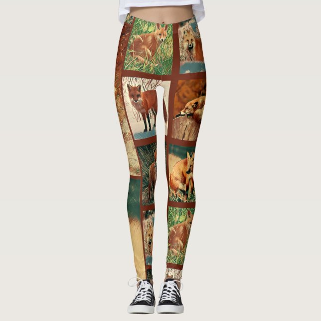 Rote Füchse Leggings (Vorderseite)