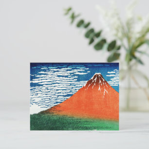 Rote Fuji-Zeichnung Kanagawa Hokusai Postkarte