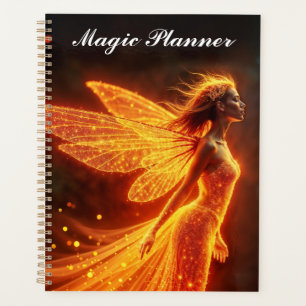 Rote funkelnd feurige Girl Fantasy Glitzer Magie Planer