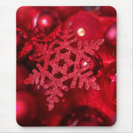 Rote funkelnd Schneeflocke Mousepad