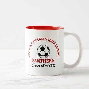 Rote Fußballmannschaft der High School personalisi Zweifarbige Tasse
