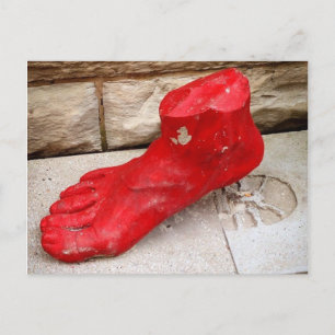 Rote Fußskulptur in Chicago Postkarte