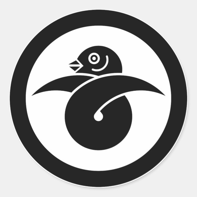 Rote Gans im Kreis Runder Aufkleber (Vorderseite)