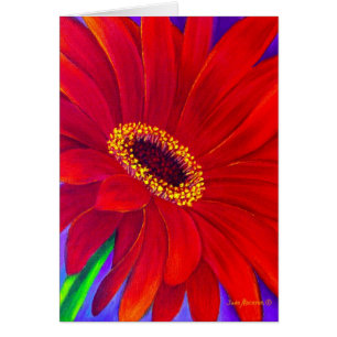 Rote Gänseblümchen Gerber Blumen-Malerei-Kunst -