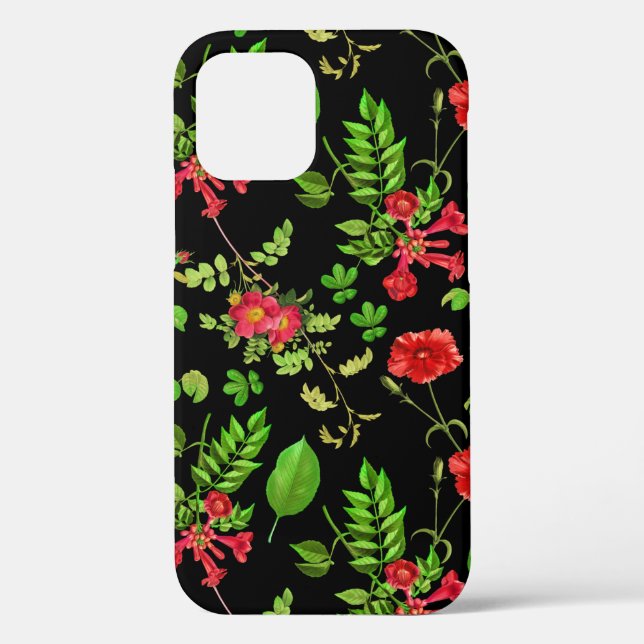 Rote Gänseblumen Mit Blättern Muster Case-Mate iPhone Hülle (Rückseite)