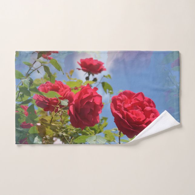 Rote Gartenrosen Handtuch (Handtuch)