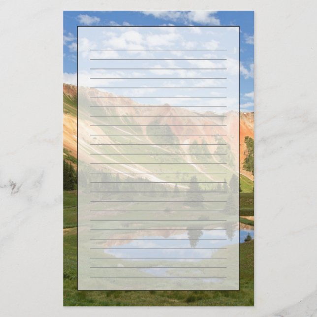 Rote Gebirgsreflexion Briefpapier (Vorderseite)