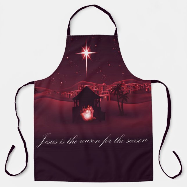 Rote Geburt Jesus ist der Grund Schürze (Vorderseite)