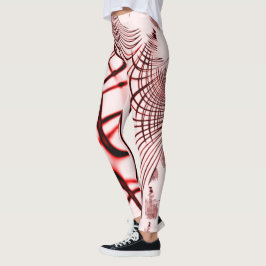 Rote, gekrümmte Spuren auf hellem Hintergrund Leggings