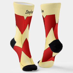 Rote gelbe Art Deco Design Socken