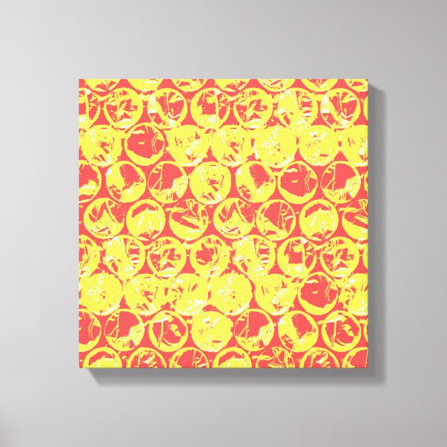 Rote Gelbe Blasenfolie Pop Art Leinwanddruck (Vorderseite)