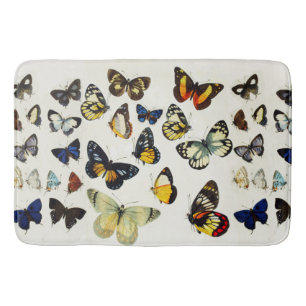 ROTE GELBE BLAUE WHITE BUTTERFLIES Schönheit Natur Badematte