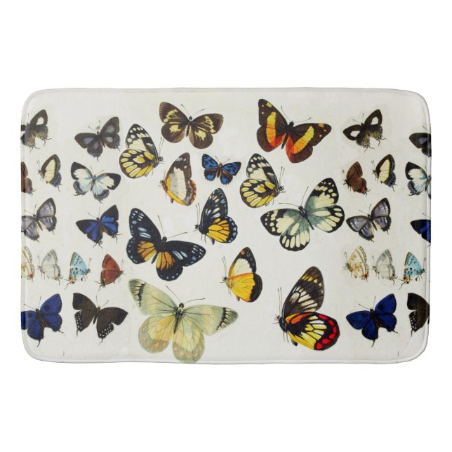 ROTE GELBE BLAUE WHITE BUTTERFLIES Schönheit Natur Badematte (Vorderseite)