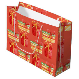 Rote, gelbe Geschenke Rotes Orange Große Geschenkt Geschenktüte
