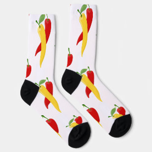 Rote Gelbe Grüne Chili Paprika Thunder_Cove Socken