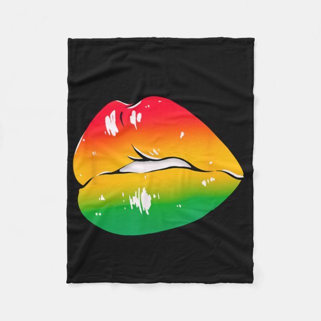 Rote Gelbe Grüne Lippen Afrika Mode Lippen Art Des Fleecedecke (Vorderseite)