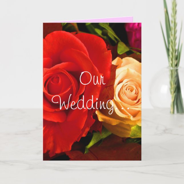 Rote Gelbe Rose Einladung (Vorderseite)