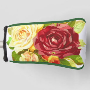 Rote Gelbe Rosen Künstlerische Blumige Golfkopfabd Golf Headcover