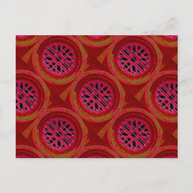 rote geometrische Postkarte (Vorderseite)