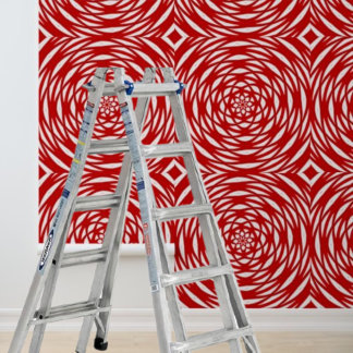 Rote geometrische Spiralzirkel mit Schalen und Kle Tapete