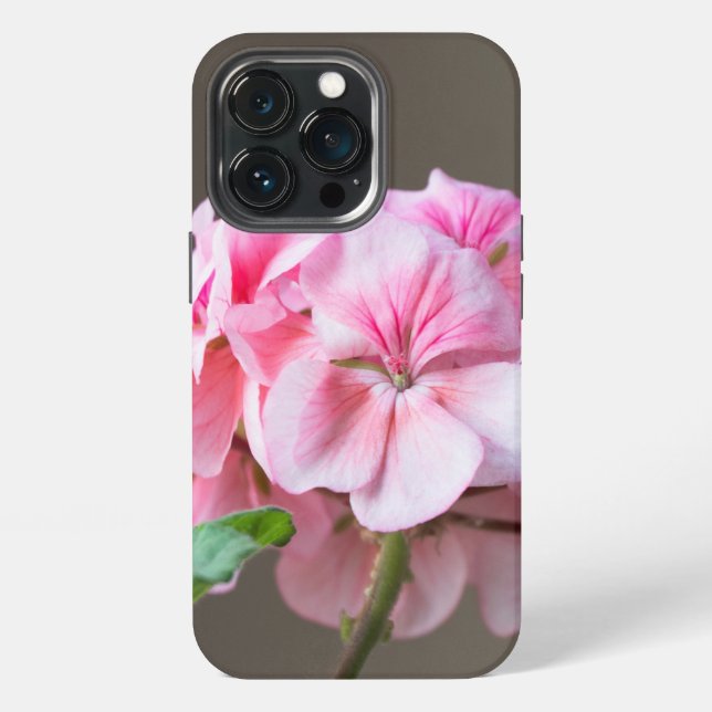 Rote Geranienblüte iPhone 13 Pro Hülle (Hinten)