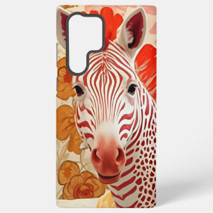 Rote gestreifte Zebrakollage-Kunst - Lustig und bu Samsung Galaxy Hülle