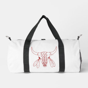 Rote Ghost Dance Büffel Linie weiße sm Duffel-Tasc Duffle Bag